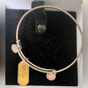 Alex and Ani Women's Road to Romance Rose Charm Bangle Bracelet